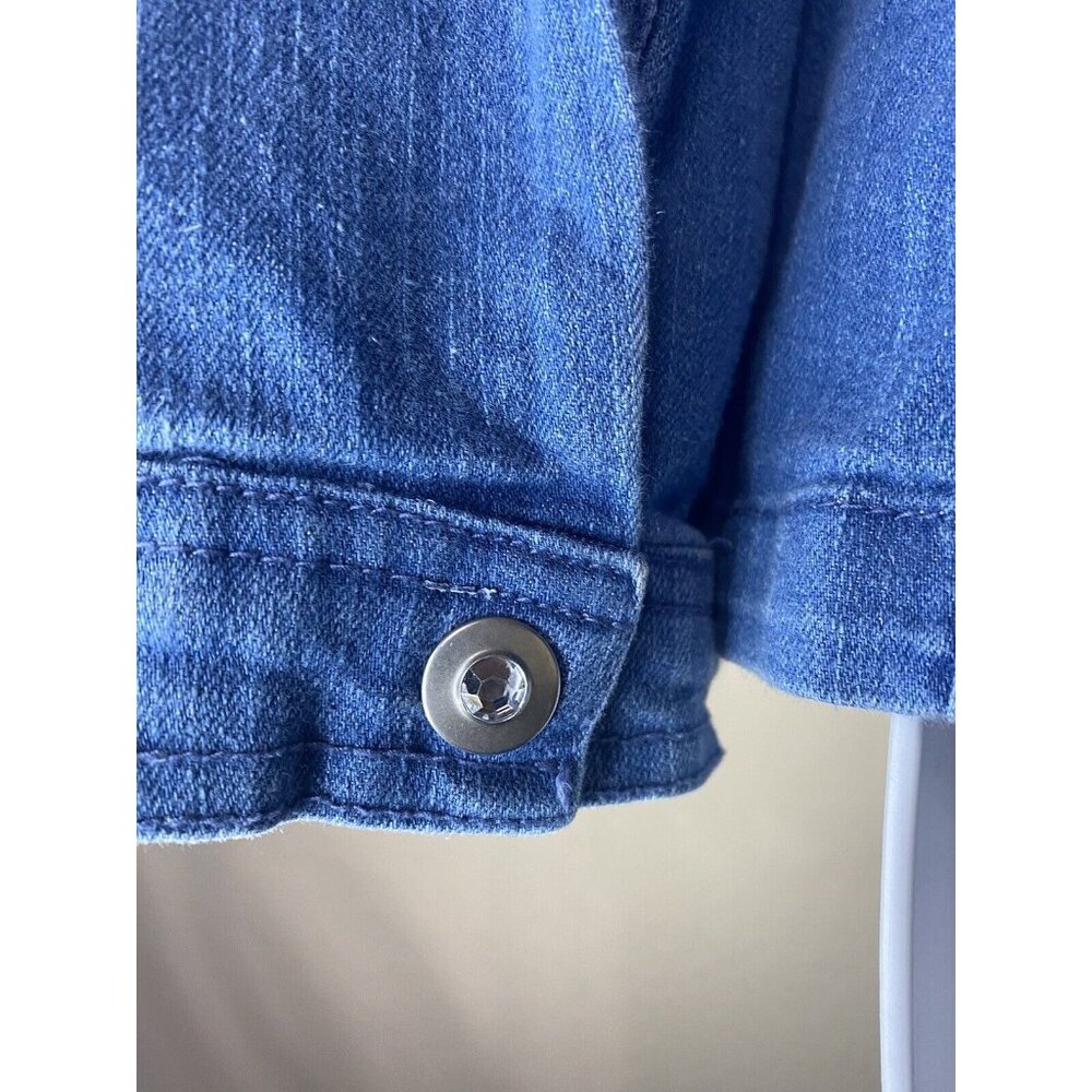 Blair Denim Jean Jacket With Silver Studded Detail & Button Pockets - Picture 7 of 9